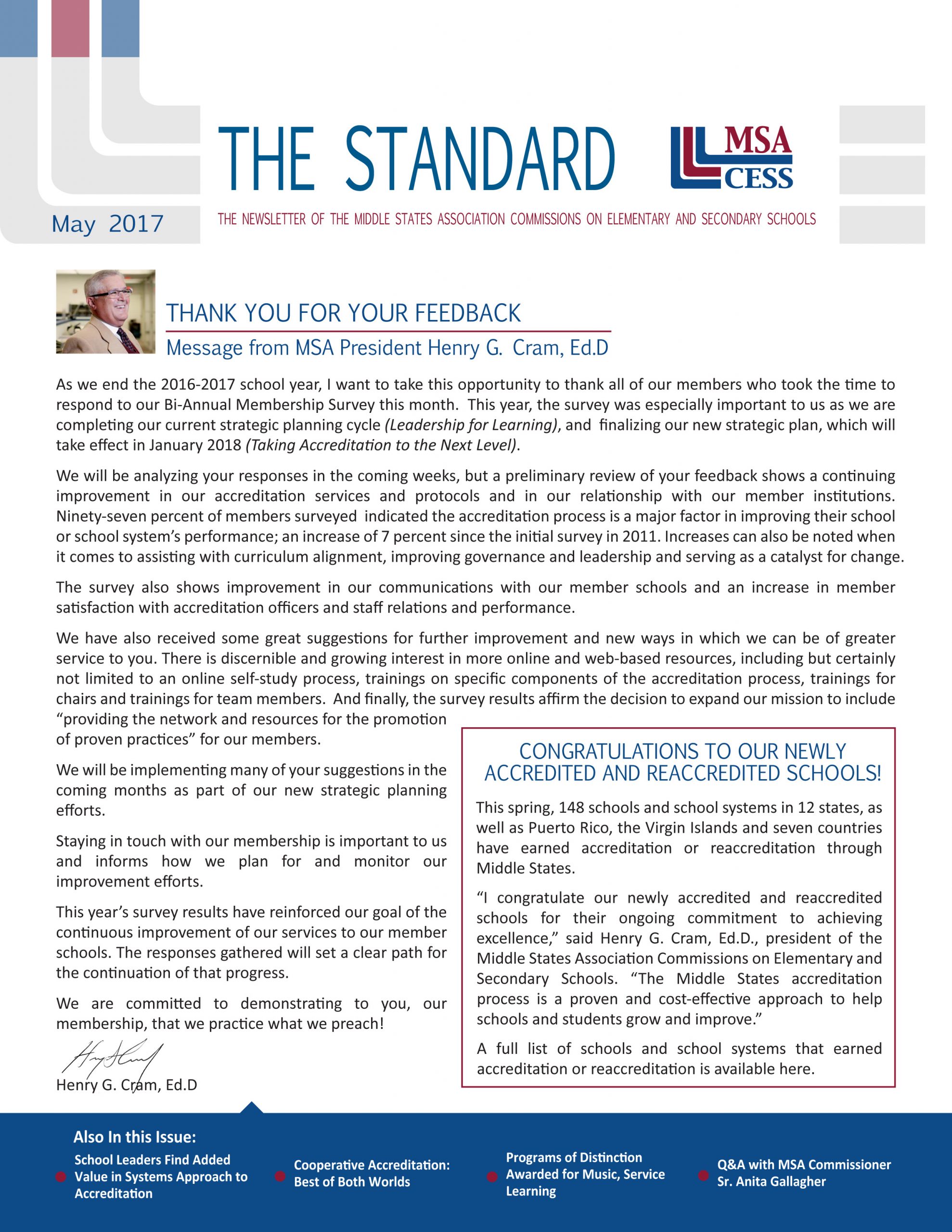 May 2017 Newsletter
