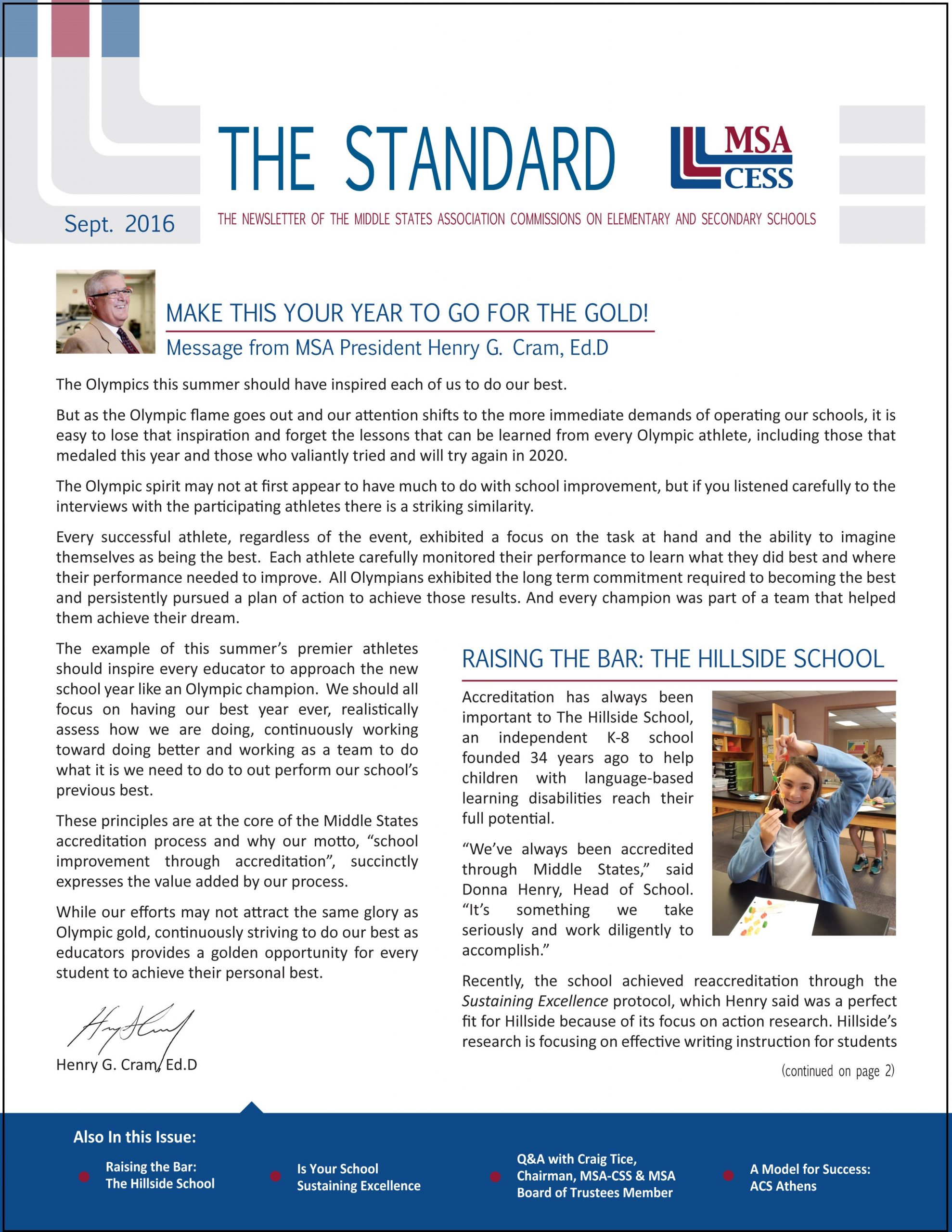 Fall 2016 The Standard Newsletter