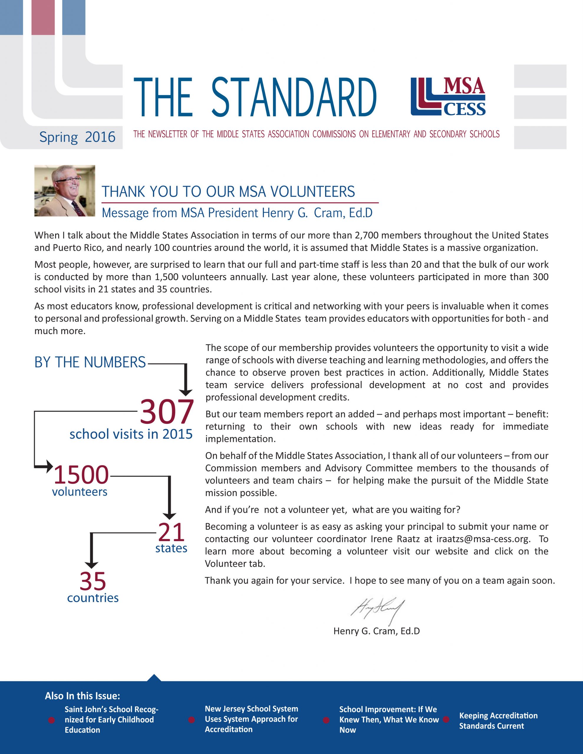 Spring 2016 The Standard Newsletter