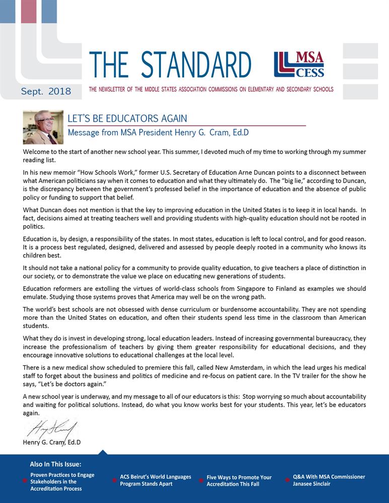 September 2018 Newsletter
