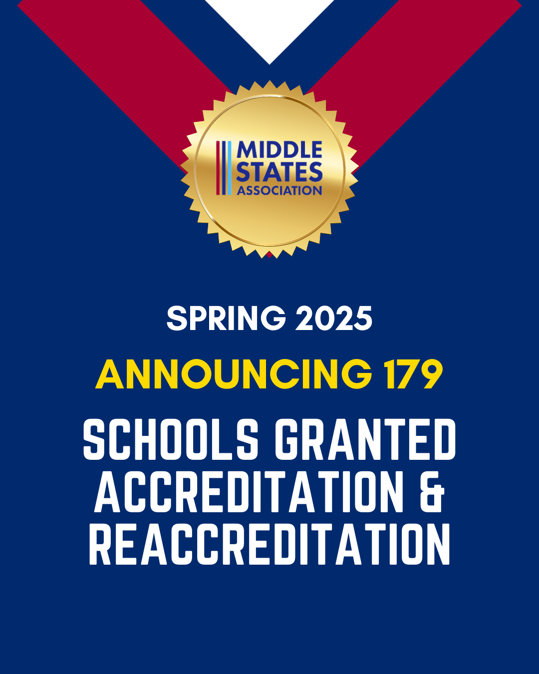 Press Release: Middle States Announces 179 Schools and School Systems Earn Accreditation & Reaccreditation
